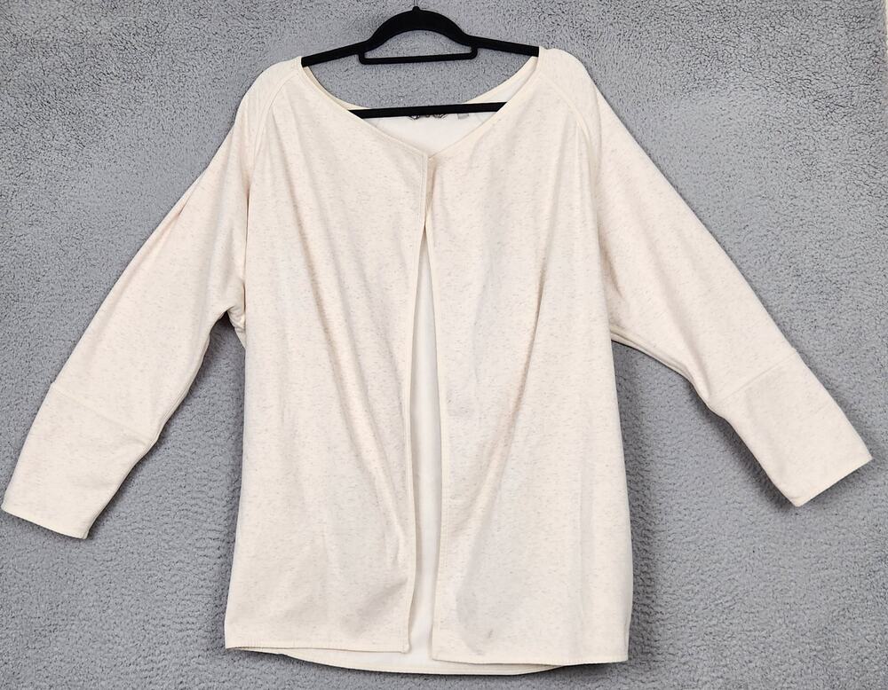 ATHLETA Sweatshirt Womens Size Small Cream Peach Oversized Wrap Cozy Karma